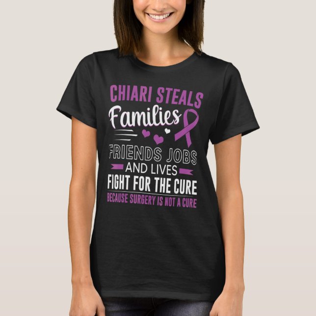 Chiari Malformation Awareness Family Warrior Purpl T-Shirt (Front)