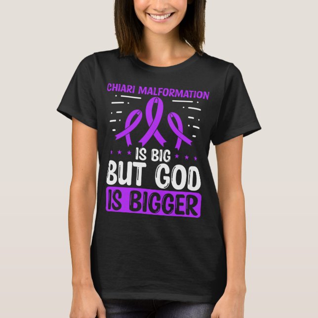 Chiari Malformation Awareness God Chiari Ribbon T-Shirt (Front)