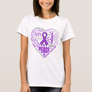 Chiari Malformation Awareness Heart Words T-Shirt
