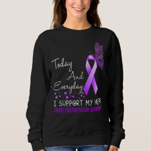 Chiari Malformation Awareness I Support My Hero Bu Sweatshirt