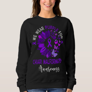 Chiari Malformation Awareness Leopard Sunflower Sweatshirt