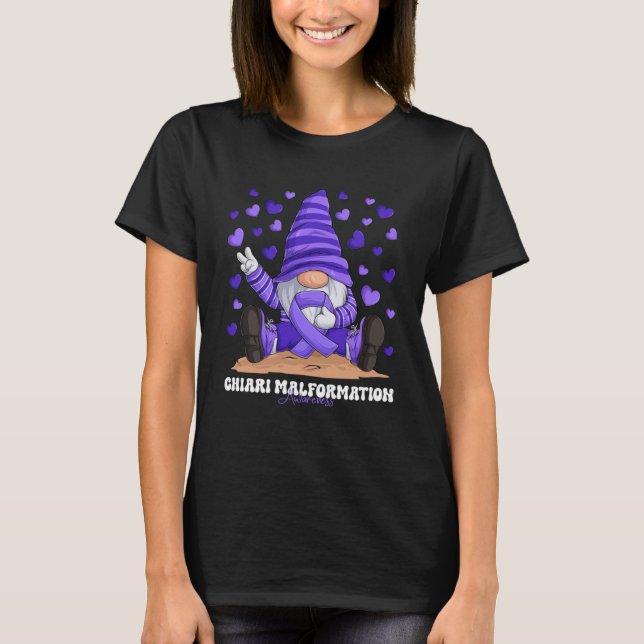 Chiari Malformation Awareness Month Purple Ribbon  T-Shirt (Front)