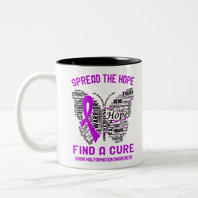Chiari Malformation Awareness Month Ribbon Gifts Two-Tone Coffee Mug (Left)