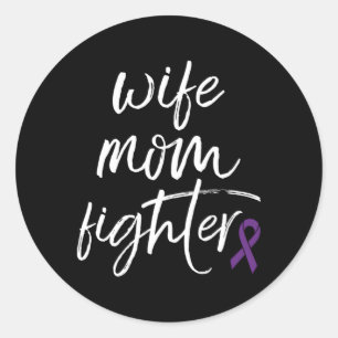 Chiari Malformation Awareness Ribbon Mum Fighter Classic Round Sticker