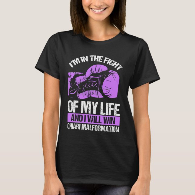 Chiari Malformation Awareness Win Purple Ribbon T-Shirt (Front)