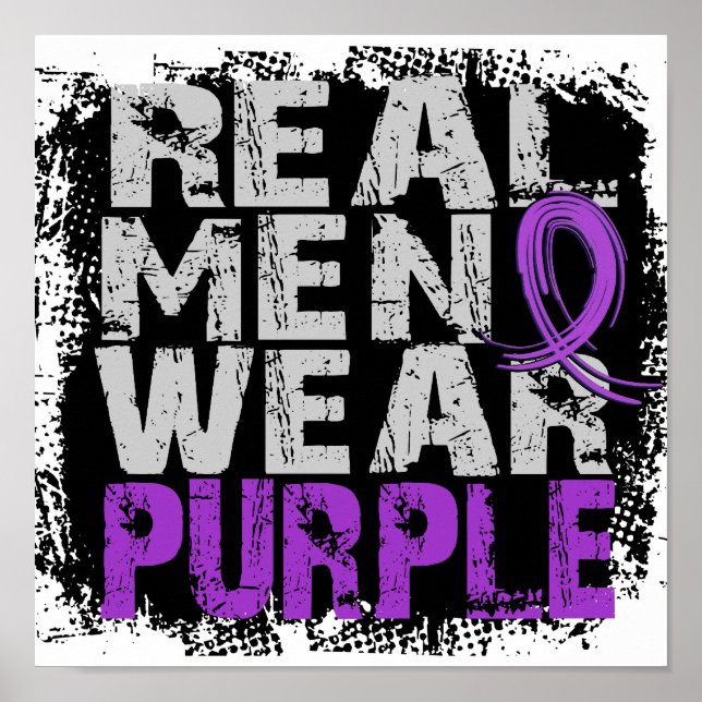 Chiari Malformation Real Men Wear Purple Poster (Front)