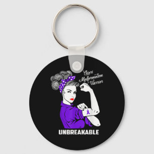 Chiari Malformation Warrior Unbreakable Shirt Awar Key Ring