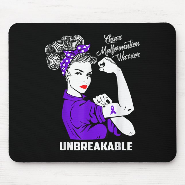 Chiari Malformation Warrior Unbreakable Shirt Awar Mouse Pad (Front)