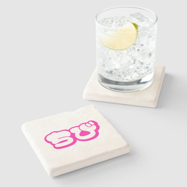 Chibi ちび Japanese Nihongo Hiragana Script Stone Coaster (Side)