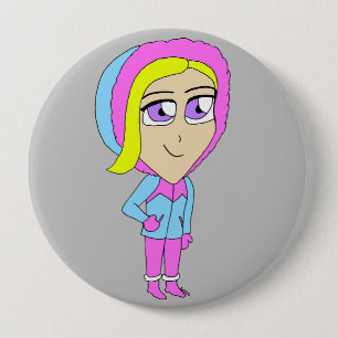 chibi 10 cm round badge