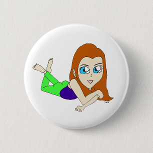 chibi  6 cm round badge