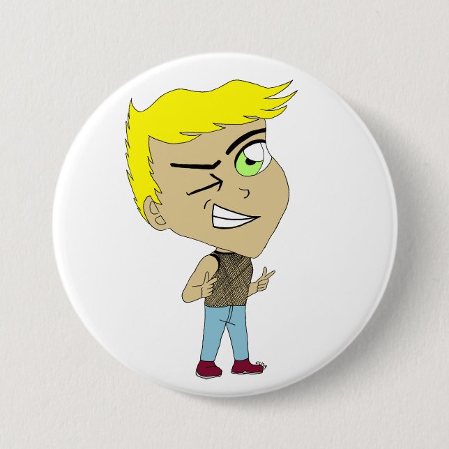 chibi  7.5 cm round badge (Front)