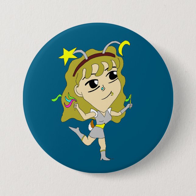chibi  7.5 cm round badge (Front)