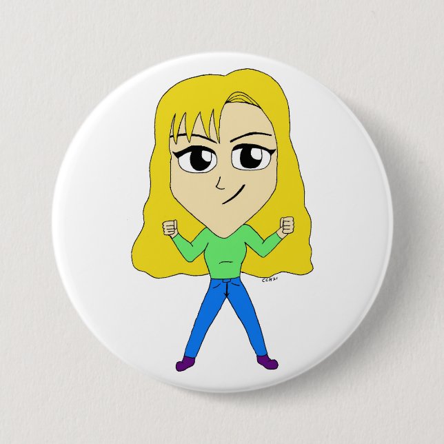 chibi    7.5 cm round badge (Front)