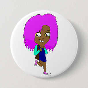 chibi  7.5 cm round badge