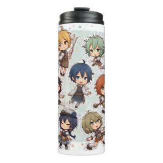 Chibi Anime Characters Sticker Set Thermal Tumbler