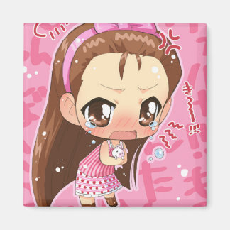 Chibi Anime Girl Button 2 Magnet