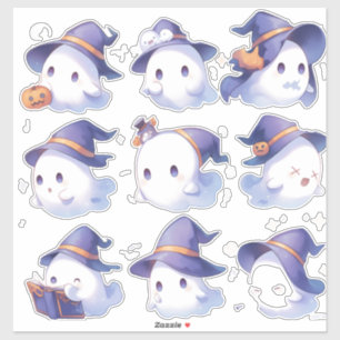 Chibi Anime Halloween GhosCustom-Cut Vinyl Sticker