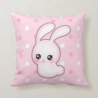 Chibi Anime Pink Easter Bunny Rabbit Cushion