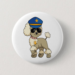 Chibi Anime Police Poodle Dog 6 Cm Round Badge