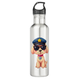 Chibi Anime Police Poodle Dog 710 Ml Water Bottle