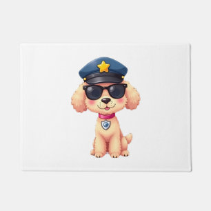Chibi Anime Police Poodle Dog Doormat