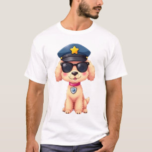 Chibi Anime Police Poodle Dog T-Shirt