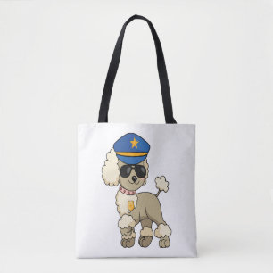 Chibi Anime Police Poodle Dog Tote Bag