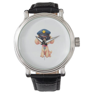 Chibi Anime Police Poodle Dog Watch