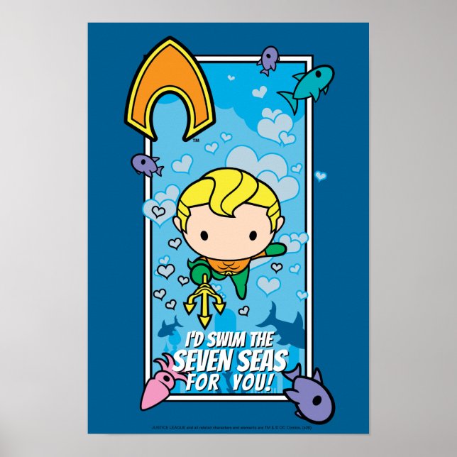 Chibi Aquaman - I'll Swim The Seven Seas Poster (Front)