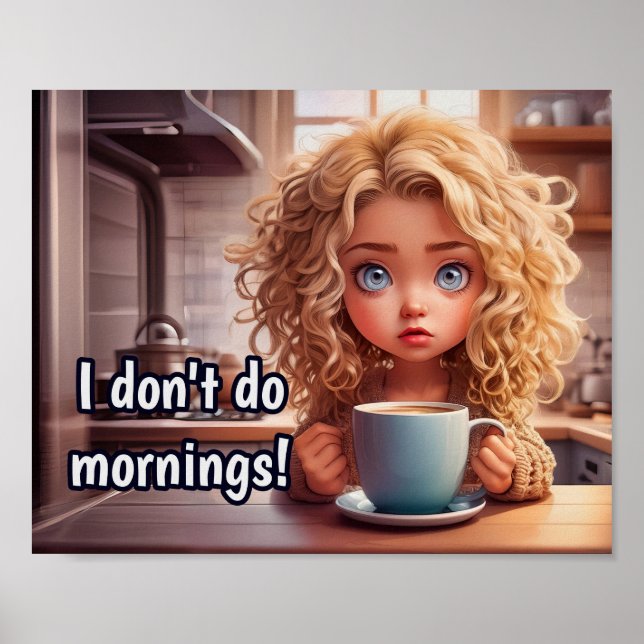 Chibi Art I don't do mornings, Poster (Front)