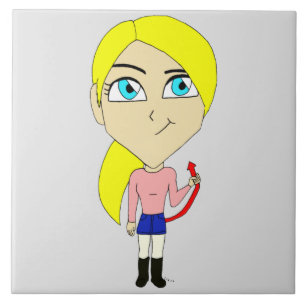 chibi "bad" girl ceramic tile