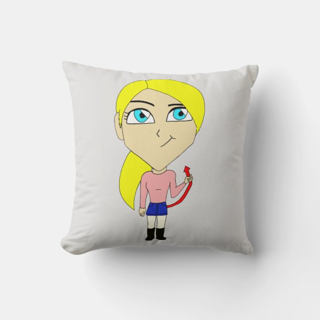 chibi "bad" girl cushion (Front)