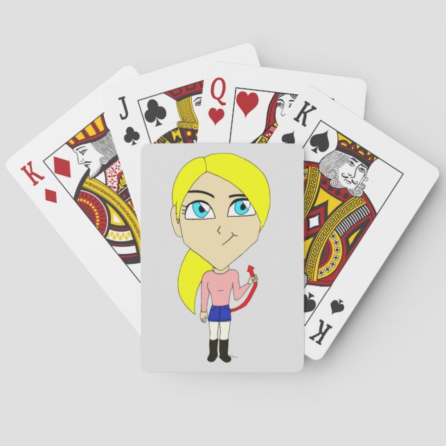 chibi "bad" girl playing cards (Back)