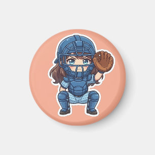 Chibi Baseball 2026 Edition - Catcher Squat Magnet