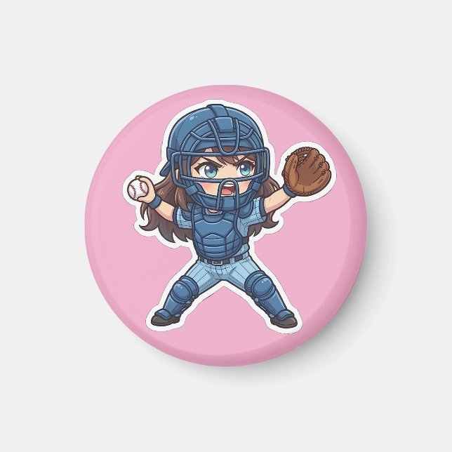 Chibi Baseball 2026 Edition - Catcher Throw-down Magnet (Front)