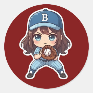 Chibi Baseball Edition - Ready Stance Classic Round Sticker