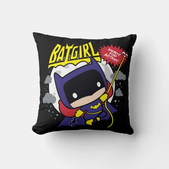 Chibi Batgirl Ready For Action Cushion (Front)