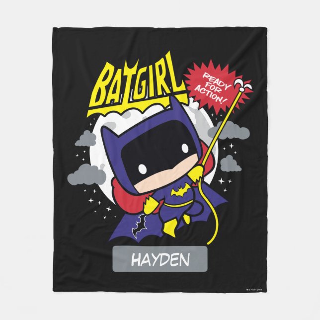 Chibi Batgirl Ready For Action Fleece Blanket (Front)