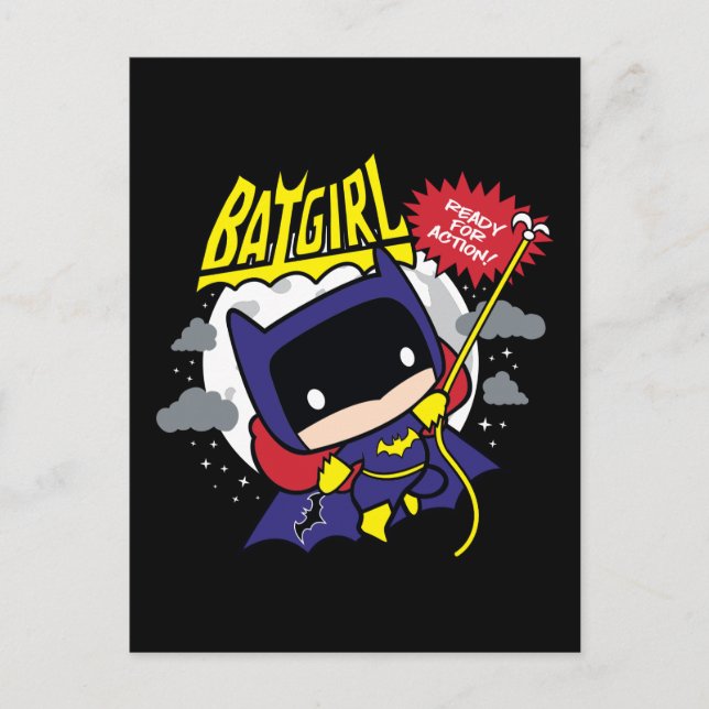 Chibi Batgirl Ready For Action Postcard (Front)