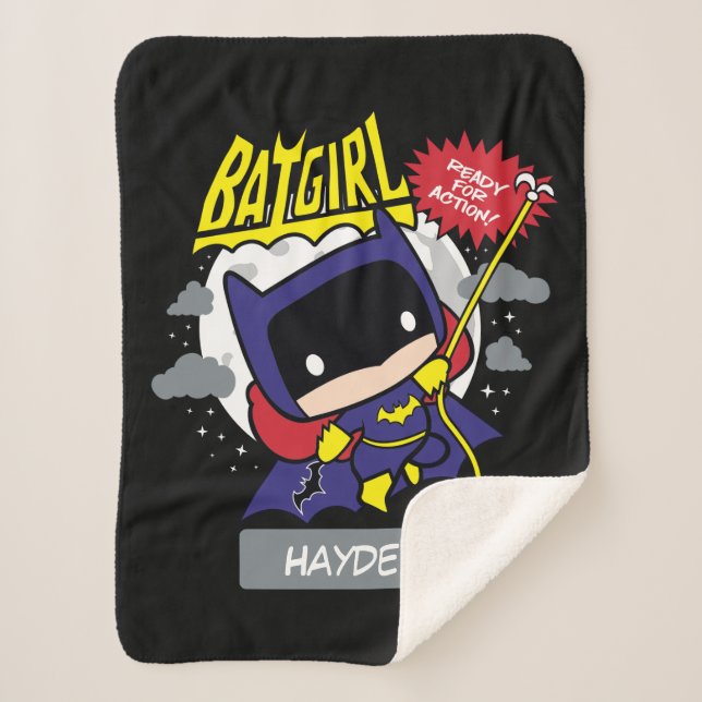 Chibi Batgirl Ready For Action Sherpa Blanket (Front)
