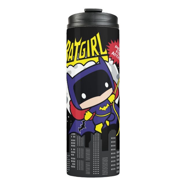 Chibi Batgirl Ready For Action Thermal Tumbler (Front)