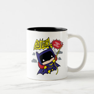 Chibi Batgirl Ready For Action Two-Tone Coffee Mug