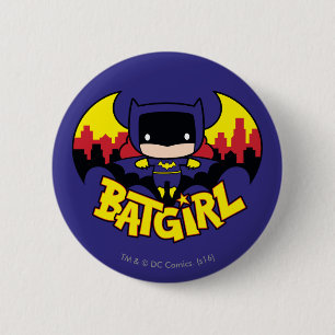 Chibi Batgirl With Gotham Skyline & Logo 6 Cm Round Badge