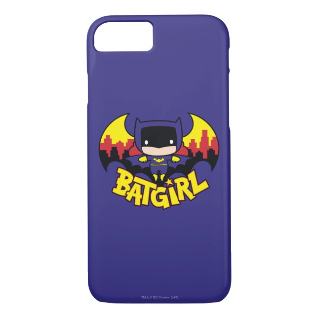 Chibi Batgirl With Gotham Skyline & Logo Case-Mate iPhone Case (Back)