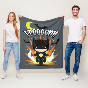 Chibi Batman Batcycle Fleece Blanket