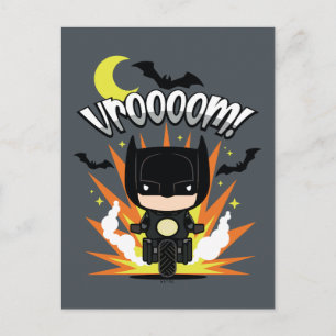 Chibi Batman Batcycle Postcard