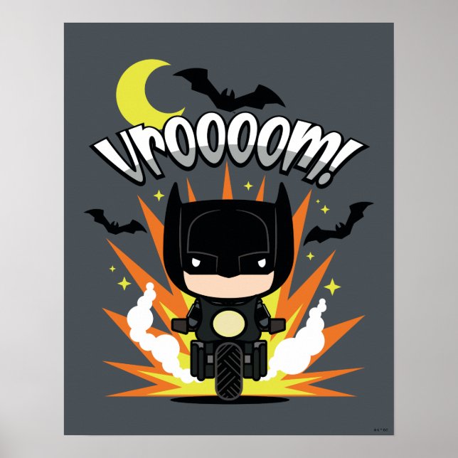 Chibi Batman Batcycle Poster (Front)