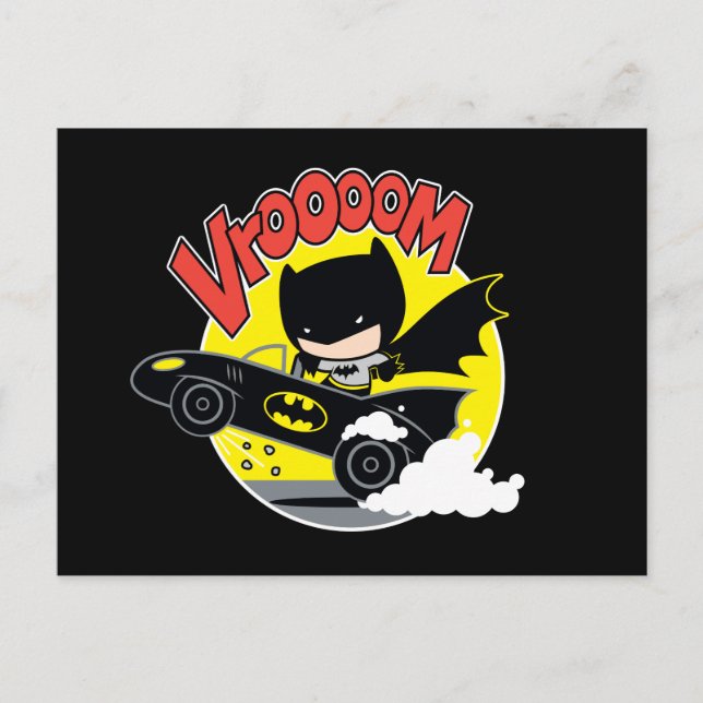 Chibi Batman In The Batmobile Postcard (Front)