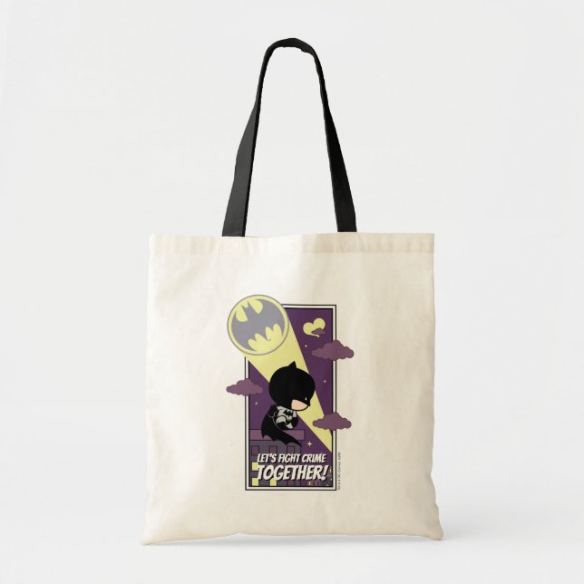 Chibi Batman - Let's Fight Crime Together Tote Bag (Front)